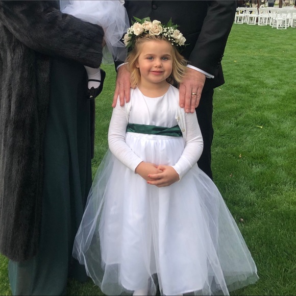 emerald green flower girl dresses